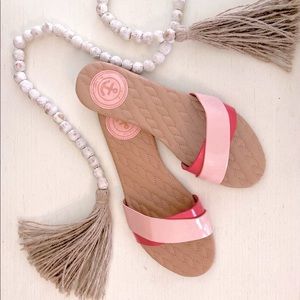 Cape Cod Shoe Supply Co. Patent Leather Slide Sandals